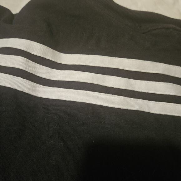 Adidas Trefoil Black 3-Stripe Cotton Cropped Baby Tee T-Shirt Xl Future Icon Euc - Picture 5 of 5